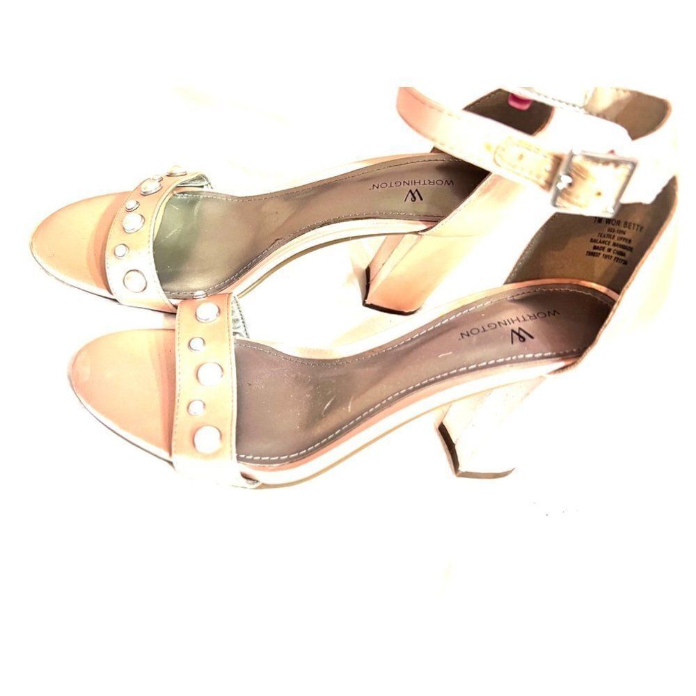 Worthington Dusty Rose Size 7 Heels with Faux‎ Pearls NWOT